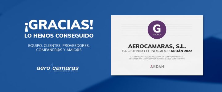 Aerocamaras, premiado por segundo año consecutivo con el Indicador Ardán 2022